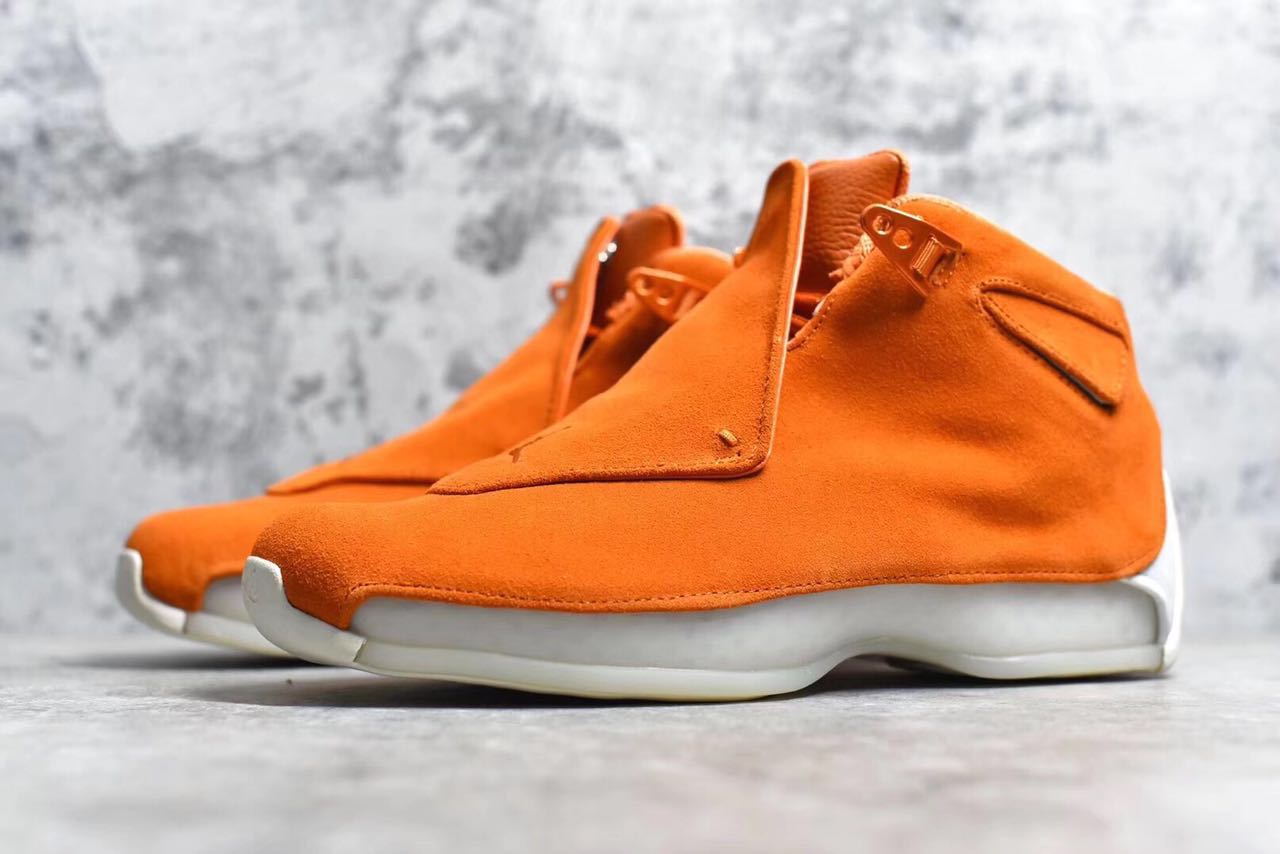 Air Jordan 18 Orange Suede Shoes